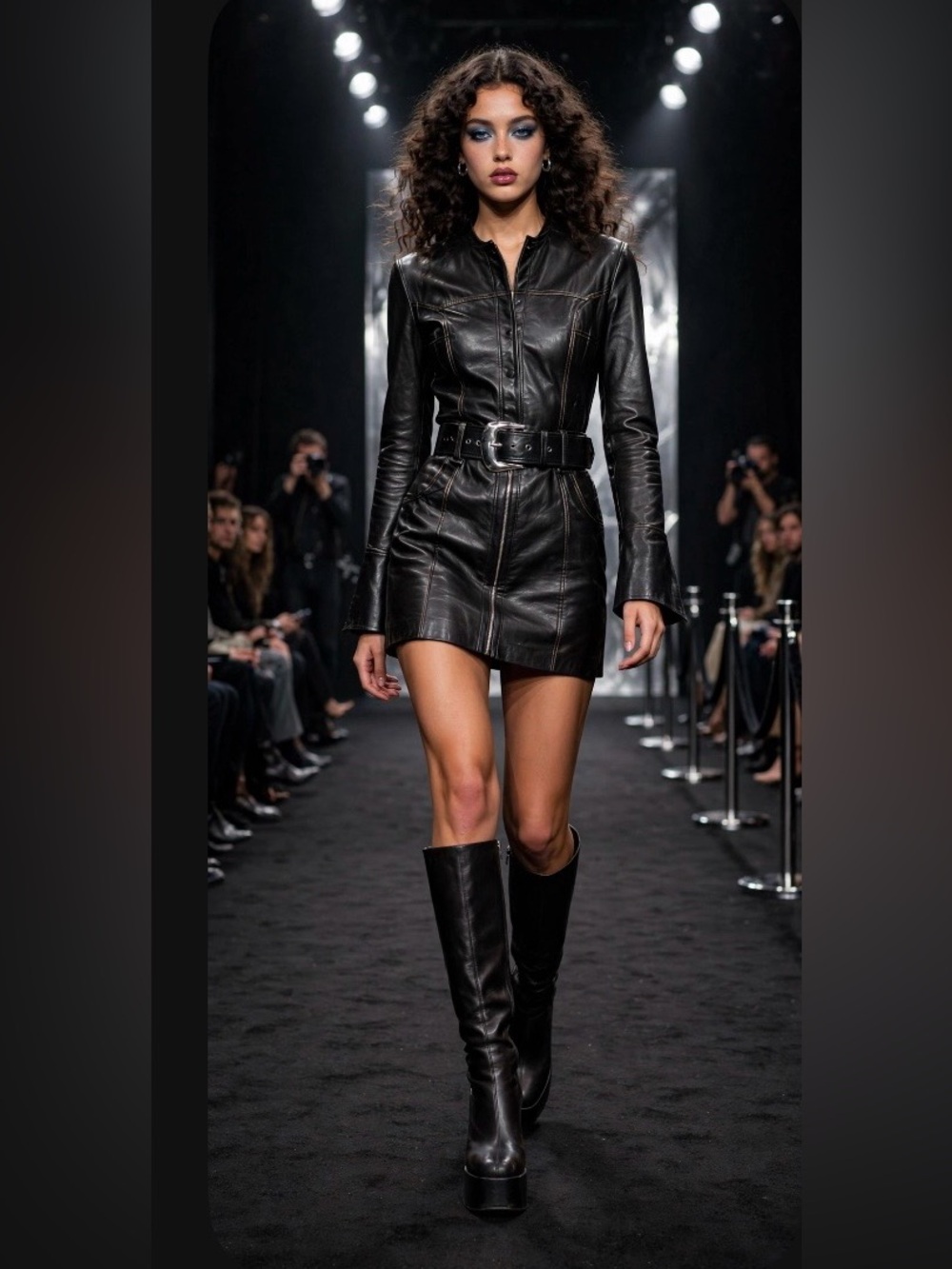 Colin Stuart collab with Victoria’s Secret Black Knee-High Leather Boots Size 7